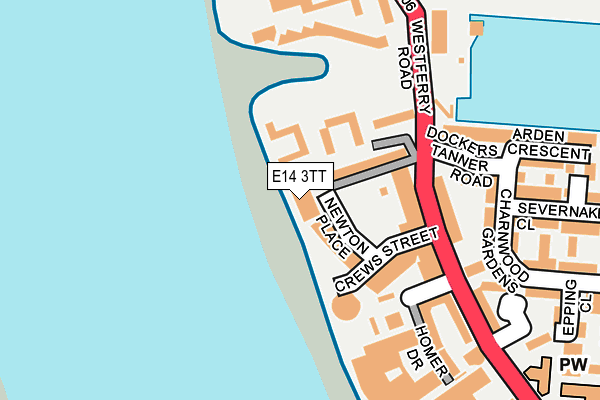 E14 3TT map - OS OpenMap – Local (Ordnance Survey)