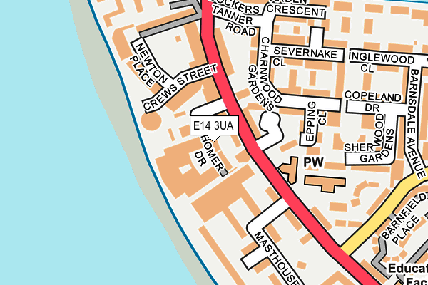 E14 3UA map - OS OpenMap – Local (Ordnance Survey)