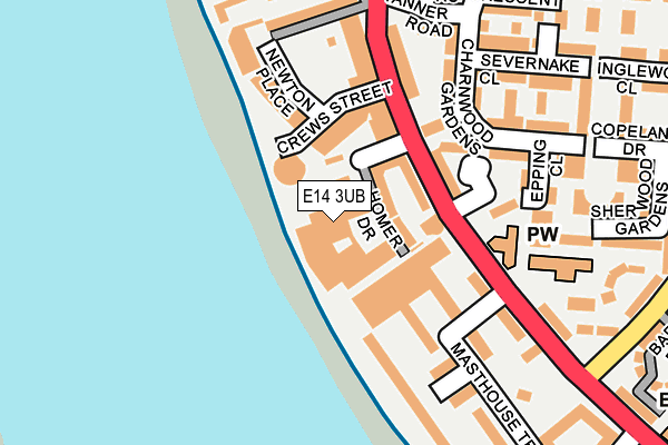 E14 3UB map - OS OpenMap – Local (Ordnance Survey)