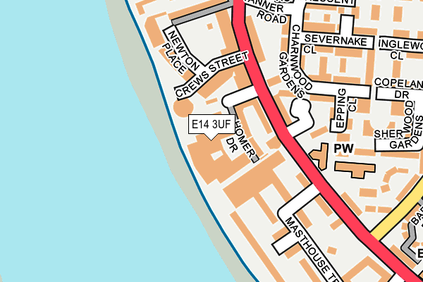 E14 3UF map - OS OpenMap – Local (Ordnance Survey)