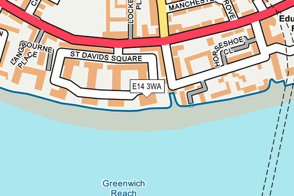 E14 3WA map - OS OpenMap – Local (Ordnance Survey)