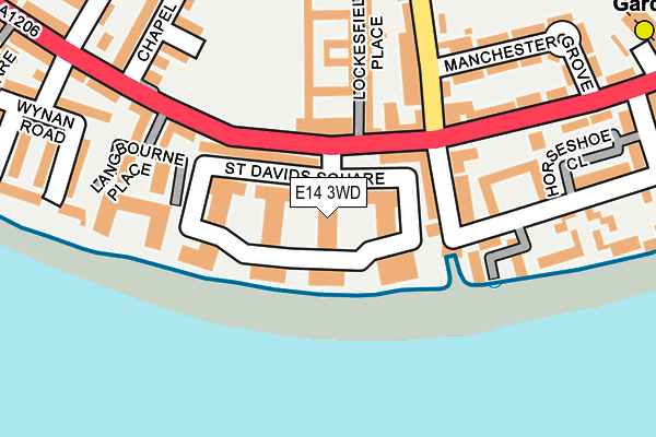 E14 3WD map - OS OpenMap – Local (Ordnance Survey)