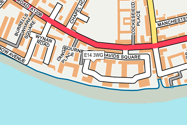 E14 3WG map - OS OpenMap – Local (Ordnance Survey)