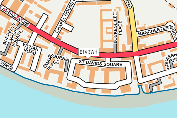 E14 3WH map - OS OpenMap – Local (Ordnance Survey)