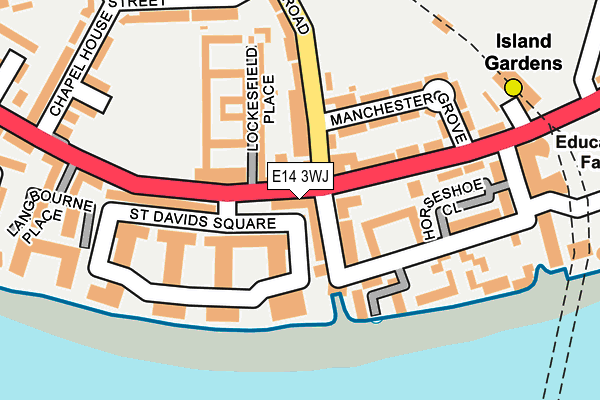 E14 3WJ map - OS OpenMap – Local (Ordnance Survey)