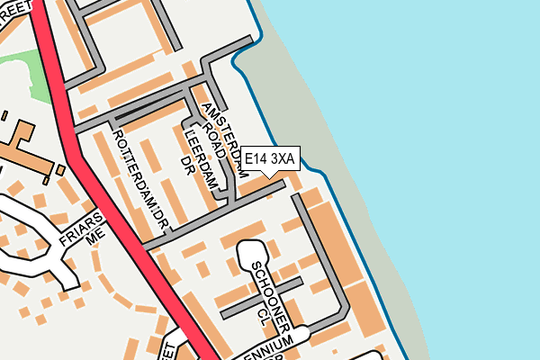 E14 3XA map - OS OpenMap – Local (Ordnance Survey)