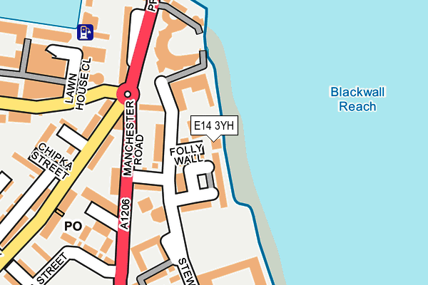 E14 3YH map - OS OpenMap – Local (Ordnance Survey)