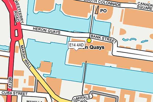 E14 4AD map - OS OpenMap – Local (Ordnance Survey)
