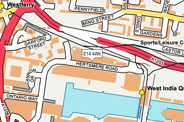 E14 4AN map - OS OpenMap – Local (Ordnance Survey)