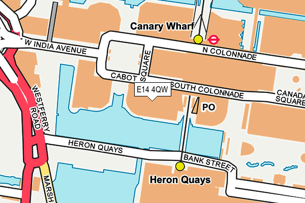 E14 4QW map - OS OpenMap – Local (Ordnance Survey)