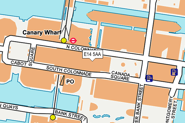 E14 5AA map - OS OpenMap – Local (Ordnance Survey)