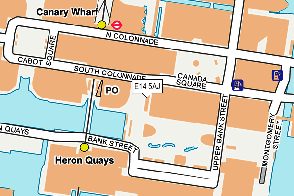 E14 5AJ map - OS OpenMap – Local (Ordnance Survey)