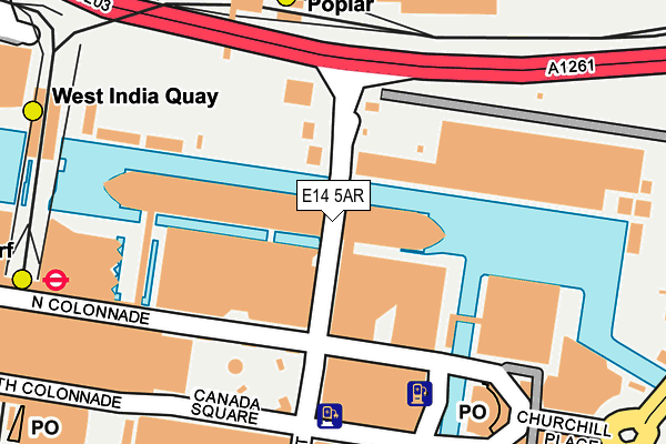 E14 5AR map - OS OpenMap – Local (Ordnance Survey)