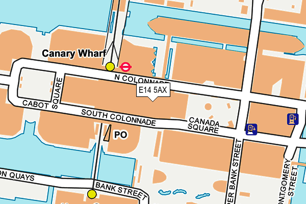 E14 5AX map - OS OpenMap – Local (Ordnance Survey)