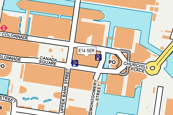 E14 5ER map - OS OpenMap – Local (Ordnance Survey)
