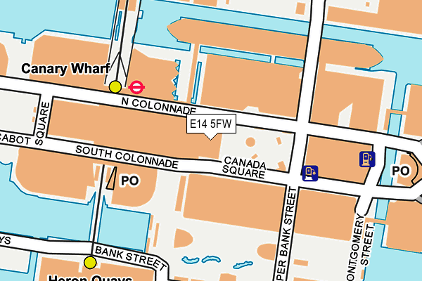 E14 5FW map - OS OpenMap – Local (Ordnance Survey)