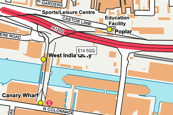 E14 5GQ map - OS OpenMap – Local (Ordnance Survey)