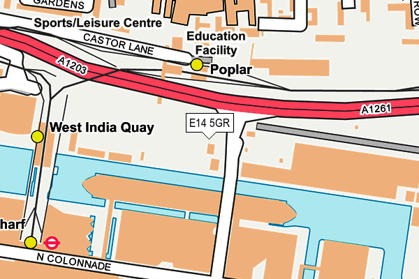 E14 5GR map - OS OpenMap – Local (Ordnance Survey)