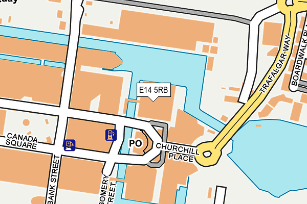 E14 5RB map - OS OpenMap – Local (Ordnance Survey)