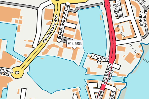 E14 5SG map - OS OpenMap – Local (Ordnance Survey)