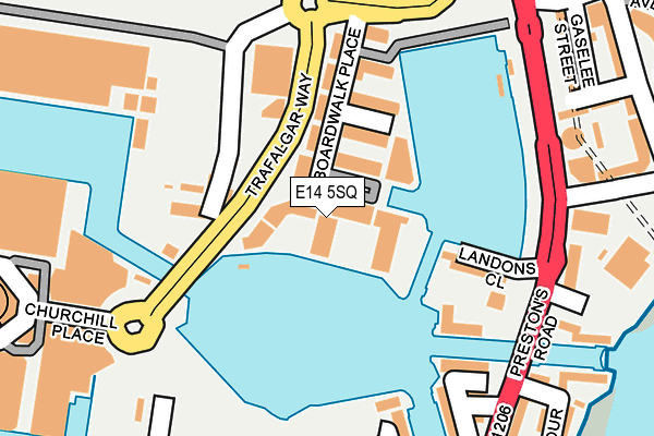 E14 5SQ map - OS OpenMap – Local (Ordnance Survey)