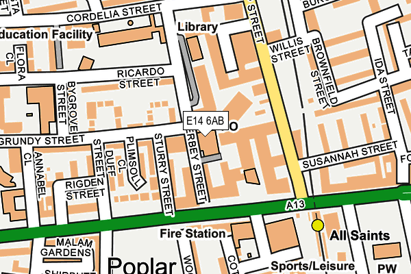E14 6AB map - OS OpenMap – Local (Ordnance Survey)
