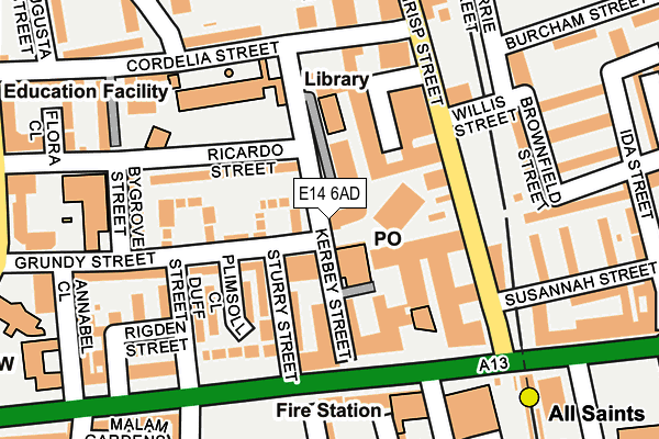 E14 6AD map - OS OpenMap – Local (Ordnance Survey)