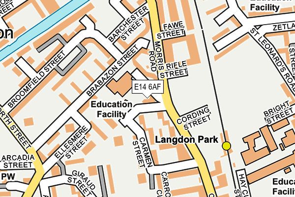 E14 6AF map - OS OpenMap – Local (Ordnance Survey)