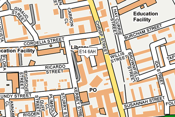 E14 6AH map - OS OpenMap – Local (Ordnance Survey)