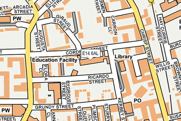 E14 6AL map - OS OpenMap – Local (Ordnance Survey)