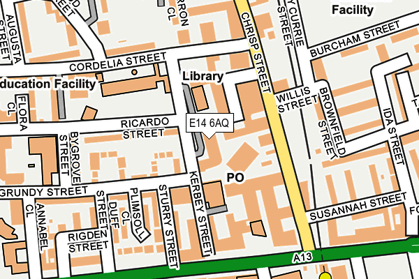 E14 6AQ map - OS OpenMap – Local (Ordnance Survey)