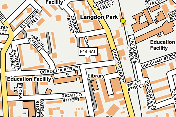 E14 6AT map - OS OpenMap – Local (Ordnance Survey)