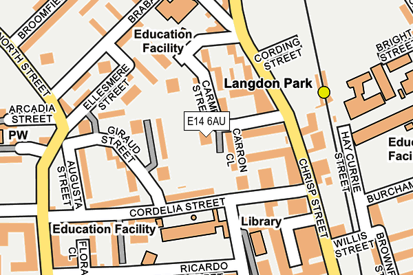 E14 6AU map - OS OpenMap – Local (Ordnance Survey)