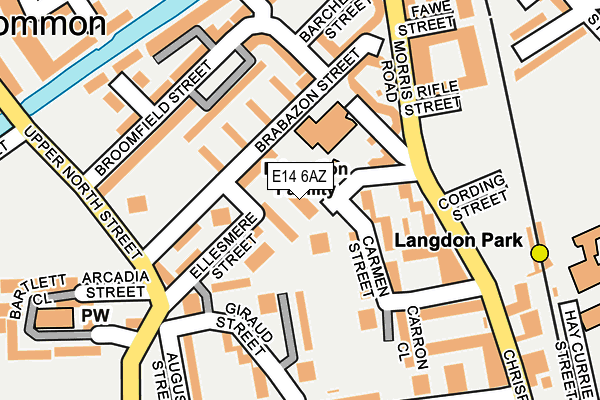 E14 6AZ map - OS OpenMap – Local (Ordnance Survey)