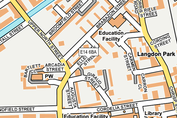 E14 6BA map - OS OpenMap – Local (Ordnance Survey)