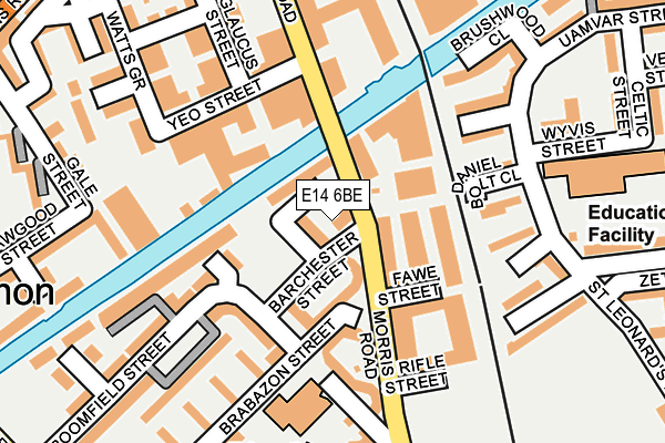 E14 6BE map - OS OpenMap – Local (Ordnance Survey)