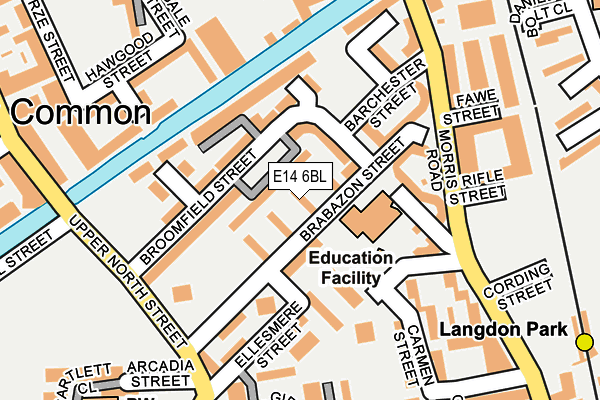 E14 6BL map - OS OpenMap – Local (Ordnance Survey)