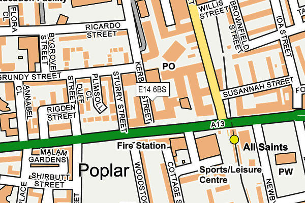 E14 6BS map - OS OpenMap – Local (Ordnance Survey)