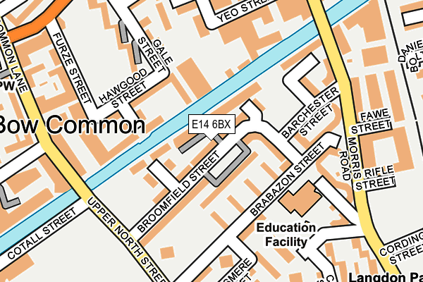 E14 6BX map - OS OpenMap – Local (Ordnance Survey)
