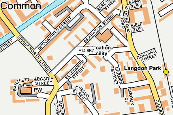 E14 6BZ map - OS OpenMap – Local (Ordnance Survey)