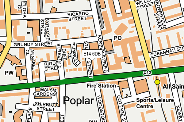 E14 6DB map - OS OpenMap – Local (Ordnance Survey)