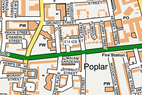 E14 6DE map - OS OpenMap – Local (Ordnance Survey)