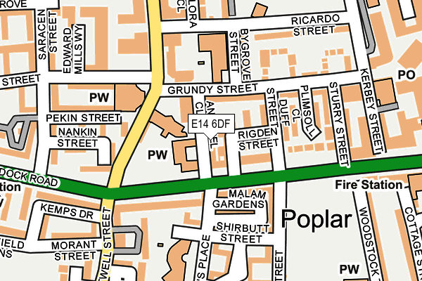 E14 6DF map - OS OpenMap – Local (Ordnance Survey)