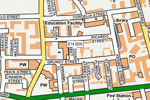 E14 6DN map - OS OpenMap – Local (Ordnance Survey)