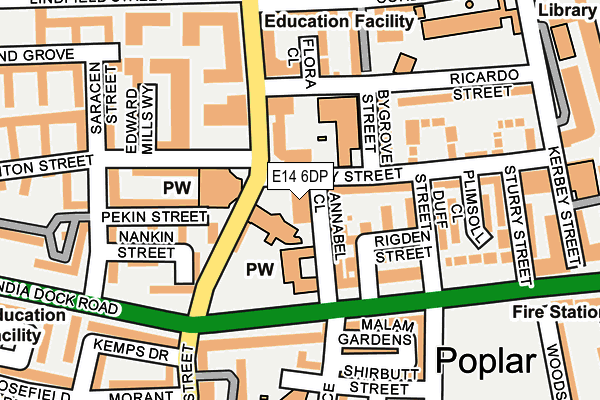 E14 6DP map - OS OpenMap – Local (Ordnance Survey)