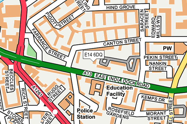 E14 6DQ map - OS OpenMap – Local (Ordnance Survey)