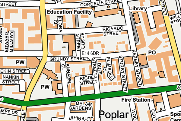 E14 6DR map - OS OpenMap – Local (Ordnance Survey)