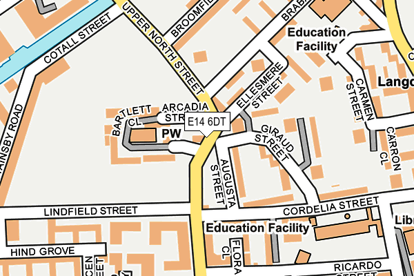 E14 6DT map - OS OpenMap – Local (Ordnance Survey)