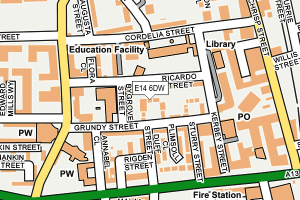 E14 6DW map - OS OpenMap – Local (Ordnance Survey)