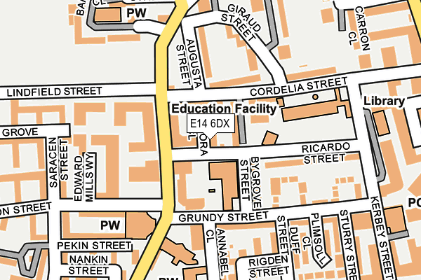 E14 6DX map - OS OpenMap – Local (Ordnance Survey)